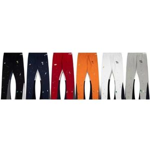 Calça folgada galeria designer dançarina calça calça feminina use calças de perna larga Bright 6 cores Us Tamanho M-2xl Design de tinta SplashE