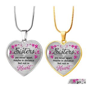 Pendant Necklaces Foreign Trade Stainless Steel Necklace Sister Heart Peach Alloy Jewelry Keychain Custom Drop Delivery Pendants Dhoqg