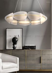 Pendant Lamps Modern LED Acrylic Round Chandelier Luxury Lighting Petal Bedroom Fixtures Nordic Deco Dining Living Room Lights