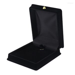 Sacchetti per gioielli 1Pc Handy Velvet Collana Gift Display Box Ring Bracciale Custodia nera