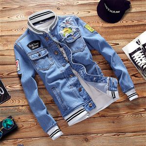 Giacche da uomo 2023 Primavera Autunno Pilot Denim Mens Casual Trendy Maschio Bomber Baseball s Uomo Moda Ricamo Jean Jacket Man 230202