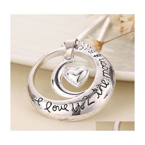 Pendant Necklaces Moon I Love You To The And Back Heart Necklace Sun Drop Delivery Jewelry Pendants Dhyix
