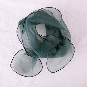 Scarves Solid Color Neckerchief Hair Scarf For Female Long Skinny Neck Scarfs Ladies 17 140cm Elegant Wrist Ribbon Chiffon