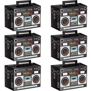 Gift Wrap 6PCS Novelty Boom Boxes 80s Boombox Decorations 90S Theme Pparty Box Party Favors Hip Hop Prop Radio Decoration