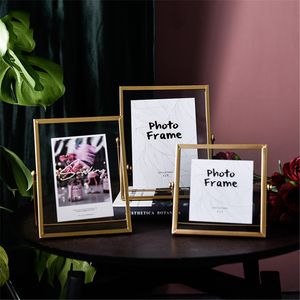 Frames Nordic Gold Black Metal Painting Picture Poster DIY Wall Po Cube Creative Family Decorative 230201