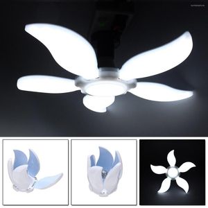 AC85-265V Pure White E27 2835 SMD 75W Five-leaf Petal Lamp Ceiling Adjustable LED Garage Light Bulb