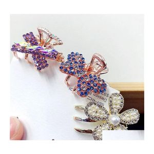 Saç klipleri barrettes shinny colorf zircon küçük moda güzel yakalama inci çek rhinestones saç çiğneme headdress rastgele sty dhfm5