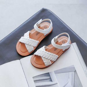 COZULMA Roman Sweet Girls Princess Sandals 2021 Summer Kids Children Woven Baby Anti-Slip Open Toe Shoes Size 23-34 0202