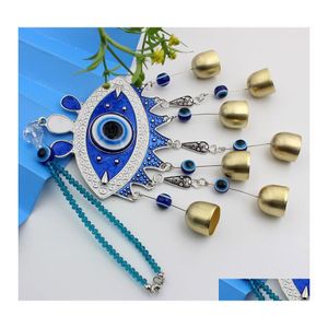 Andra modetillbeh￶r smycken emalj ond ￶ga turkisk stil klockbil h￤nge bl￥ ￶gon brons klockor h￤ngen sl￤pp leverans dhq8w