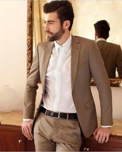 Męskie garnitury Blazers 2023 Projekt mody Mężczyźni Notowania Lapel Khaki płaszcz Blazer Zestawy biznesowe Kostium ślubny 2PCS Krawat