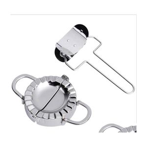 Baking Pastry Tools 2Pcs Stainless Steel Dumpling Maker Set Dough Cutter Mod Pie Ravioli Kitchen Home Accessories Drop Delivery Ga Dhdos