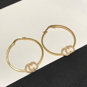 Fashion pearl gold hoop earrings aretes for women party wedding lovers gift jewelry engagement with box NRJ