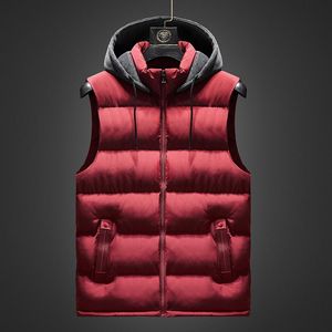 Gilet da uomo con cappuccio autunno uomo giacca senza maniche gilet moda cappello caldo gilet invernale giacca a vento casual 5XL da uomo