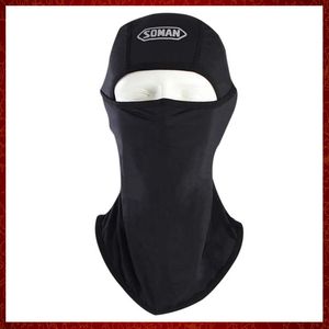 MZZ122 Máscara de seda de seda de gelo preto para motocicleta motocross ciclismo verão respirável balaclava escudo de máscaras de motocicleta