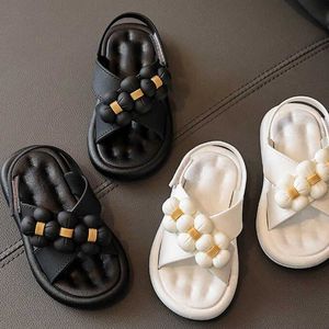 Sandals Summer Girls Sandals Soft Sole Princess Shoes Kids Girls Flower Sandalias Open Toe Non-Slip Children Beach Sandales