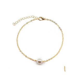 Anklets Fashion Beach Pearl Bohemian Foot Jewelry Tassel Leg Chain Anklet Bracelet For Women Accessories Drop Delivery Otn1P