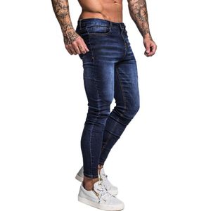 Jeans da uomo Blu Marca Uomo Slim Fit Super Skinny per Hip Hop Street Wear Leg Fashion Stretch Pants Drop
