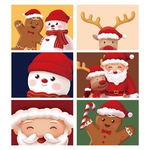 Cartões de felicitações feitas à mão Mini Christmas Mini Deer Noel Tree Xmas Party Ano 2023 Presente de cartão postal para criança