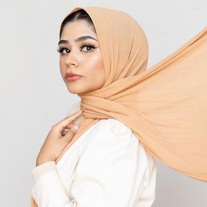 Halsdukar est veckad crinkle chiffon hijabs halsduk crepe kvinnor sjalar för damer muslimska huvudomslag islamiska turbans bandana 1 st