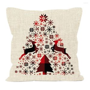 Pillow Hard To Fade Fashion Christmas Tree Printed Cover Xmas Party Decor Long Lasting Soft For Office