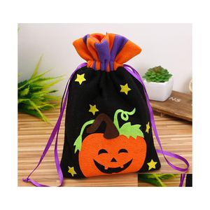 Decorazioni natalizie Halloween TOTE BAG non tessuto Lightweight Portable Kids Candy Candy Storage Regalo per festività Mani in bocca Festival DHN9Q