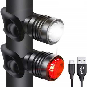 S LED bisiklet USB şarjı ön arka arka lamba pil 3 mod ışık bisiklet lambası bisiklet aksesuarları 0202