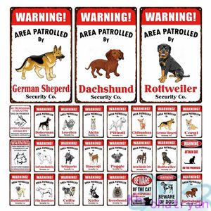 警告ラベル犬なし犬のエントリーメタルペインティングレトロレッドブラックペインティングアイアンスズのサイン壁像ショップ動物園リビングルームの家の装飾