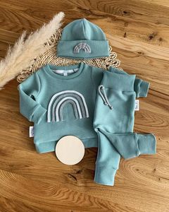 Kleidung Sets Baby Kleidung geboren Mädchen Junge Herbst 2Pcs Set Baumwolle Regenbogen Top Hosen herbst Outfits Mädchen Anzug 230202