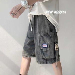 Męskie spodenki dżinsowe szorty 2022SS Styl narzędzi noś Trend Trend Jeansy Summer Kobiet Pół spodnie unisex cargo streetwear Y2302