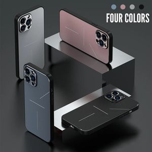 Capa de telefone de liga de alum￭nio de luxo para iPhone 14 13 12 11 Pro m￡ximo 12 mini capa de telefone em colorido s￳lido capa de prote￧￣o ￠ prova de choque