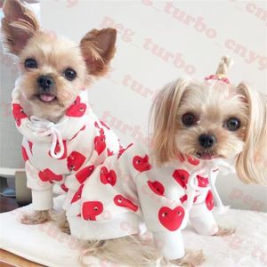 Дизайнерский свитер для домашних животных Одежда для собак Love Print Толстовка с капюшоном для домашних животных Футболка Модный свитшот с плюшевым бульдогом и собаками