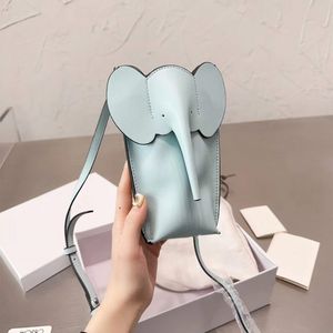 Kvinna herr elefant telefonpåsar designer väska mini crossbody axelpåsar lyxig söt handväska korsbodi äkta läder 5a flera färger