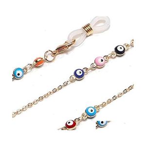 Sunglasses Frames Longkeeper Crystal Beads Glasses Chain For Women Fashion Lanyard Gold Metal Sunglassses Chains Strap Mask Cord Eye Dhdcn