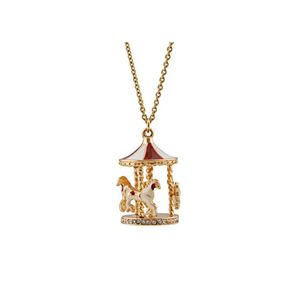 Pendant Necklaces Carousel Horse Fashion Gold Chain Necklace Women Crystal Sweater Jewelry Accessories Drop Delivery Pendants Ot13G