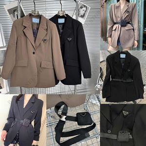 Luxury women's suits coat Blazers waist bag designer jacket fashion classic inverted triangle lady slim temperament coat color black khaki