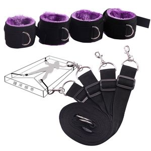 Bondage Bed Jam Sex Restraint Kit Adjustable Belt Nylon Handcuffs Ankle Cuffs Under Bed BDSM Bondage Erotic Toys Fixation Adult Game 230202