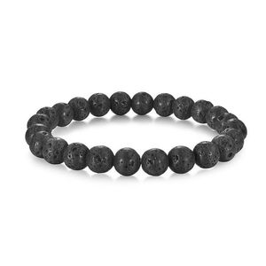 Contas de 6 mm de 8 mm 10mm 10mm de mi￧angas de pedra vulc￢nica Bracelets de lava preto Men bracelete aromaterapia