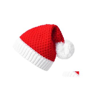 Beanie/Skull Caps Autumn Winter Adt Christmas Knitted Hat Wool Ball Crochet Beanies Warm Santa Claus Hats Drop Delivery Fashion Acce Dh8Zm