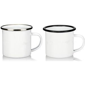 11 once 12 once logo personalizzato smalto tazza sublimazione vuoto falò campeggio acciaio metallo vintage fatto a mano fai da te tazze di caffè tazze di tè bicchiere con manico