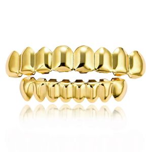 Men's and women's gold Grillz braces Fashion hip-hop jewelry 8 top braces and 6 bottom braces