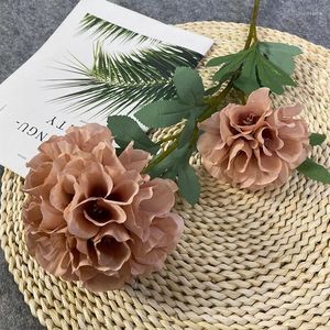 Decorative Flowers 5Pcs Color Hydrangea Silk Flower Wedding Arrangement Road Leads Background Decoration Artificial Home Part Decor