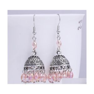 Dangle Chandelier Vintage Ethnic Carved Tassel Earrings Jewelry Hollow Out Flower Bells Drop For Women Long Ear Accessories 3598 De Dhrv8