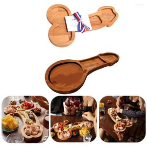 Plates Wooden Serving Tray Special Shaped Wood Crafts Ornament Decoration Appetizer Dish Container Home Snack Bread Dessert Plate