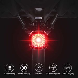 Lampor smart auto bromsavkänning bakljus leder laddning vattentät cykling bakljus cykeltillbehör cykellampa 0202