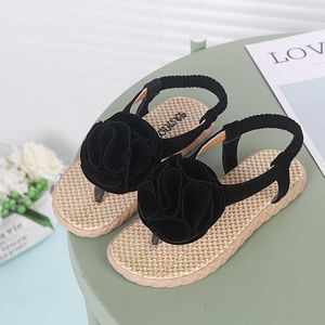 COZULMA Sommer Mädchen Mädchen Stil Flip-Flops Kinder Prinzessin Blume Kleid Schuhe Kinder Elastische Strand Sandalen 26-36