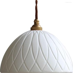 Lampade a sospensione Lampada a LED moderna creativa Decorazione loft Ceramica in ottone Lampada a sospensione Sala da pranzo Illuminazione domestica Apparecchio Droplight antico