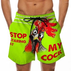 Men's Shorts Men Drawstring Beach Fashion Special Cock Print Beer Festival Casual Summer Breathable Boardshorts