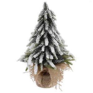 Christmas Decorations Tree Christmastrees Desktop Miniparty Snow Tabletop Decor Flocked Artificialdecorations Pine Scene Ornament Supplies