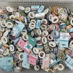 Adhesive Tapes 50 pcs/set Random Masking Washi Tape Decorative Adhesive paper Tape Diy Scrapbooking Label Cute Japanese Stationery Stickers 2016 230201