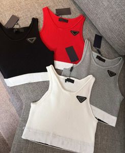 Womens t shirt Vest Sweaters Sleeveless Knits 23SS Fashion Tees Short Style Slim Top Casual Tops Women Clothing S-L